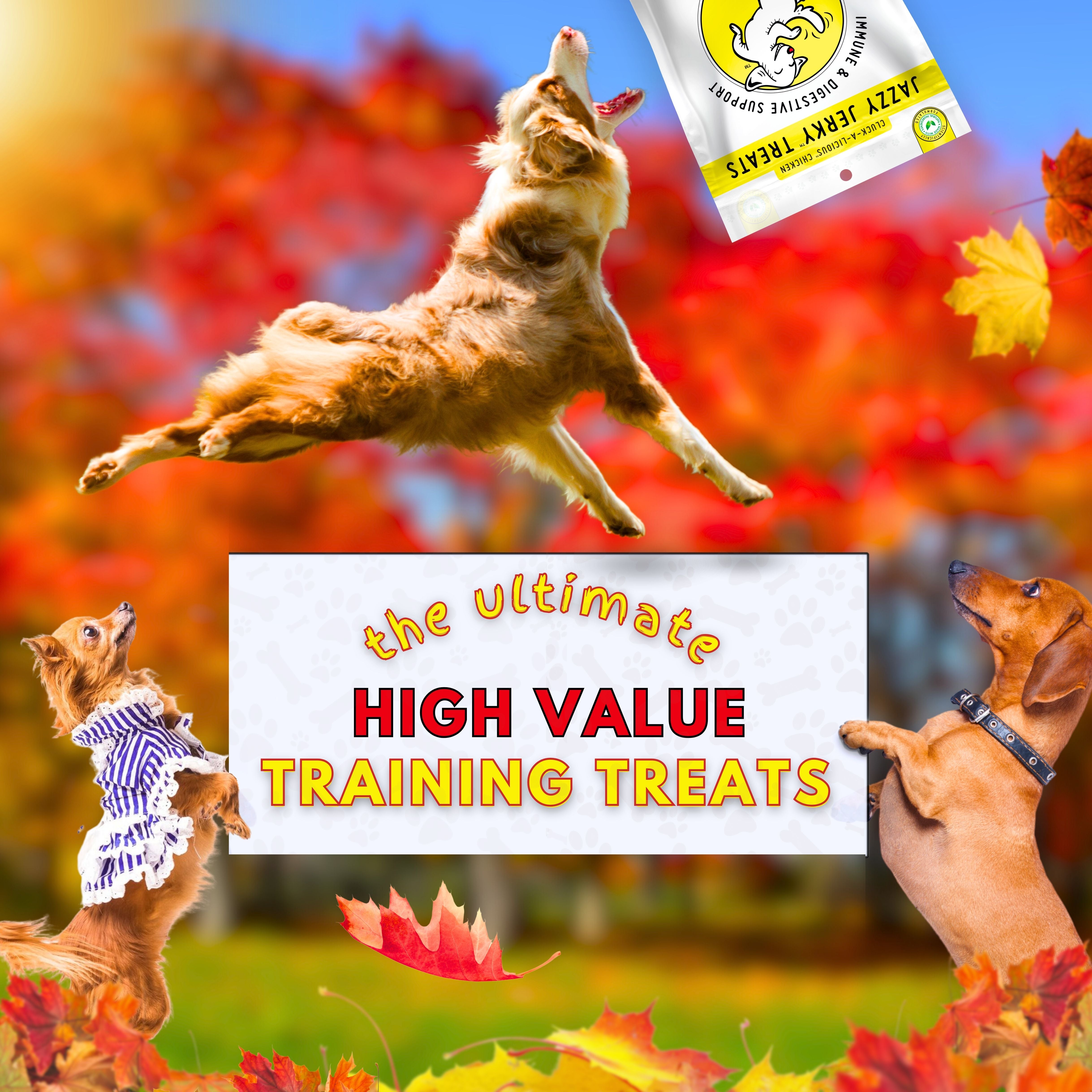 Jazzy Jerky® Treats Cluck-A-Licious Chicken: 95% Chicken, Prebiotics, Omega 3s & 6s