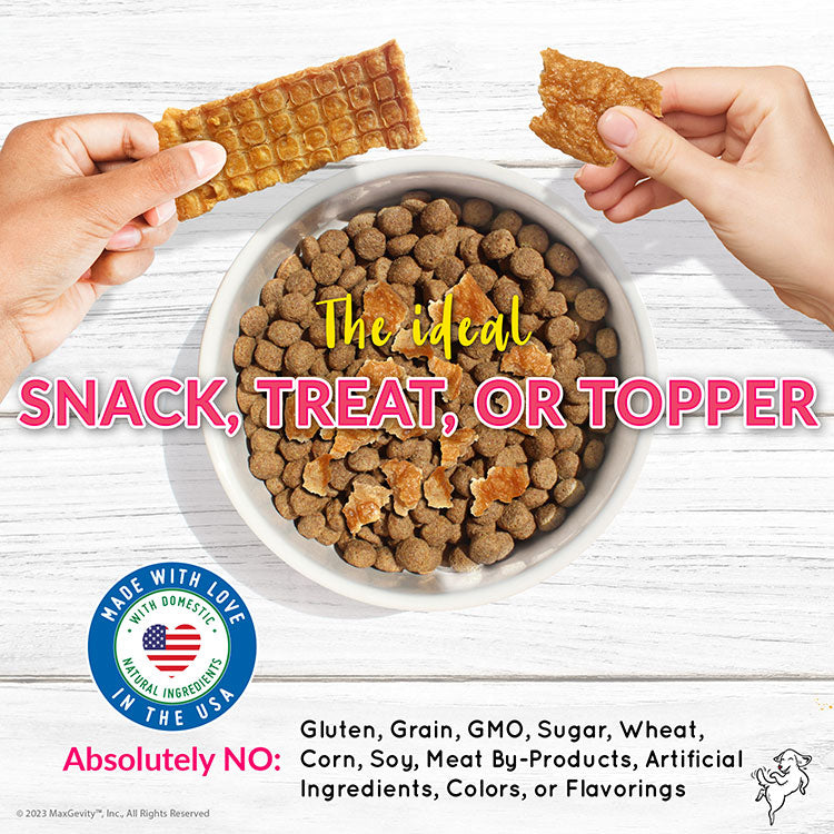 HappyTails Canine Wellness wag-a-licious premium beef jazzy jerky treats snack treat topper high protein made and sourced in usa