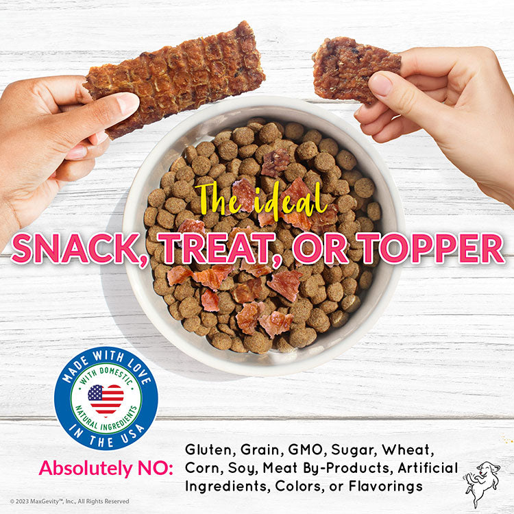 HappyTails Canine Wellness splash-a-licious premium salmon jazzy jerky treats snack treat topper high protein made and sourced in the usa