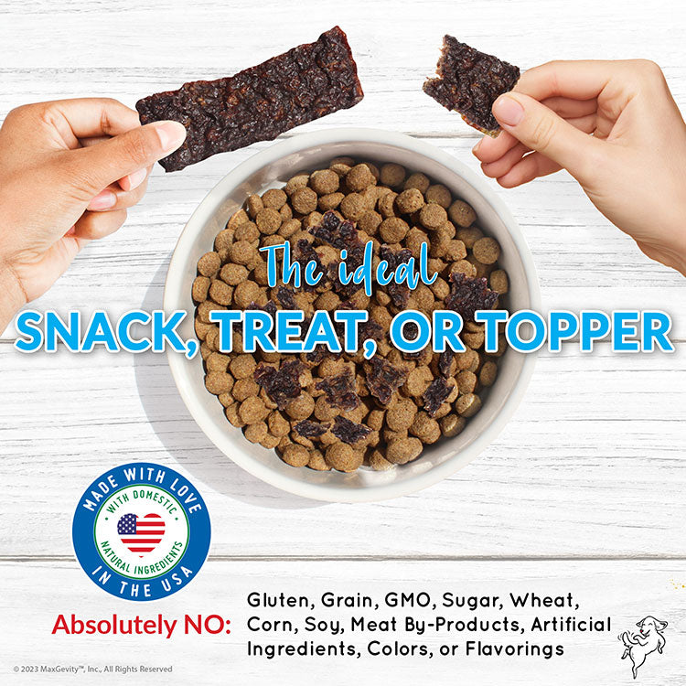 HappyTails Canine Wellness jazzy jerky wag-a-licious beef dog jerky treats 95 percent natural premium beef all american premium dog treat snacks toppers