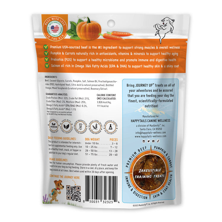 Journey Up Treats, Pumpkin Power Up: Beef, Pumpkin, Carrots, Prebiotics, Omega 3s & 6s (6 oz.)