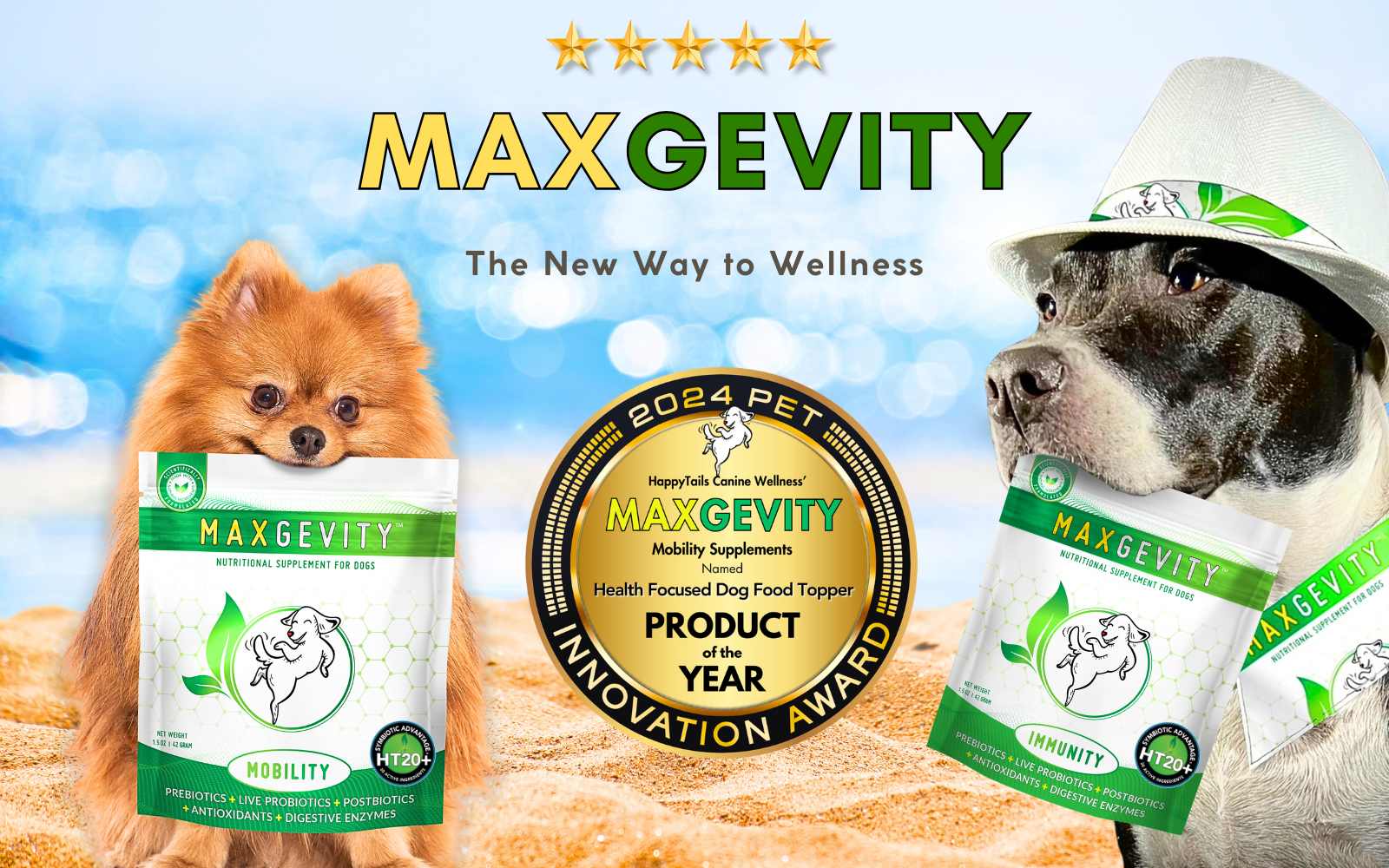 happytails canine wellness premium natural dog treats supplements made in usa