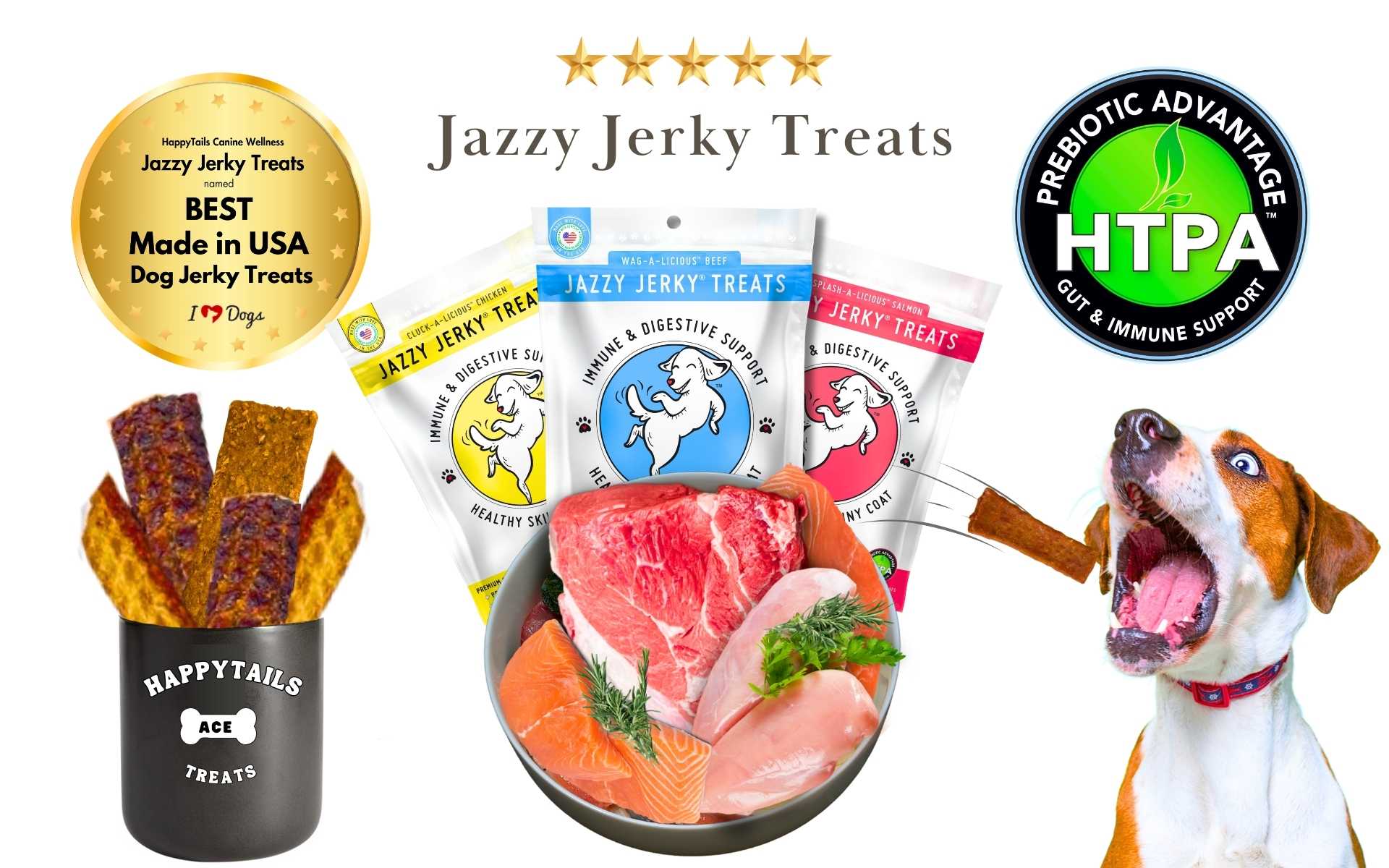 happytails canine wellness premium natural dog treats supplements made in usa