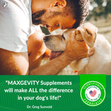 Load image into Gallery viewer, HappyTails, Canine Wellness, maxgevity, immunity, nutritional supplements for dogs, natural ingredients, immune support, gut health, digestive support, live probiotics, prebiotics, and postbiotics, antioxidants, made in usa, dr greg sunvold,